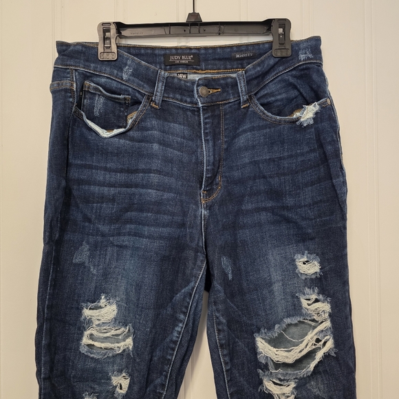 Judy Blue Distressed Skinny Jeans 14W High Stretch Cool Girl Denim - Picture 2 of 10